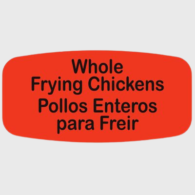 Spanish Label Whole Frying Chicken / Pollos Enteros Para Freir - 1,000/Roll