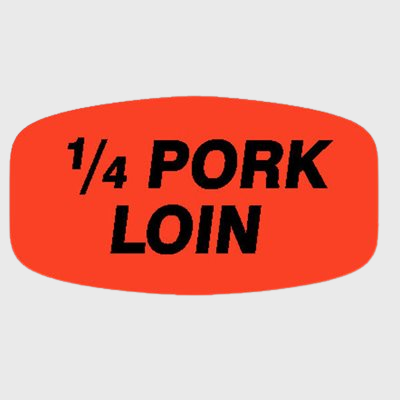 Short Oval Label 1 / 4 Pork Loin - 1,000/Roll