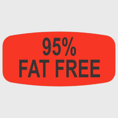 Short Oval Label 95% Fat Free - 1,000/Roll
