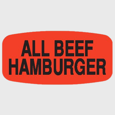 Short Oval Label All Beef Hamburger - 1,000/Roll