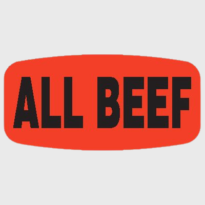 Short Oval Label All Beef - 1,000/Roll