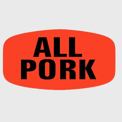 Short Oval Label All Pork - 1,000/Roll
