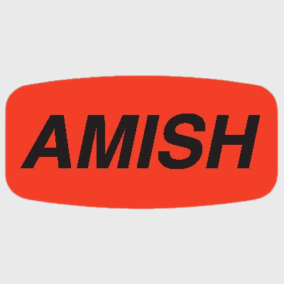 Short Oval Label Amish - 1,000/Roll