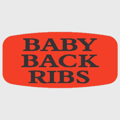 Short Oval Label Baby Back Ribs - 1,000/Roll