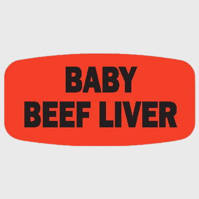 Short Oval Label Baby Beef Liver - 1,000/Roll