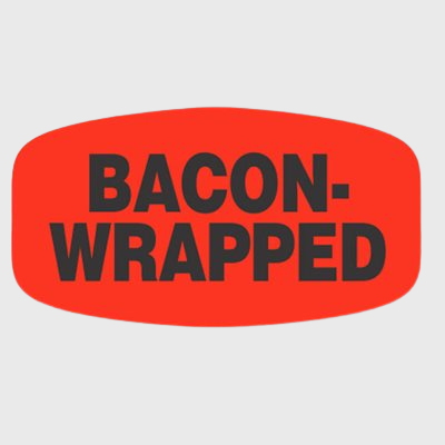 Short Oval Label Bacon Wrapped - 1,000/Roll