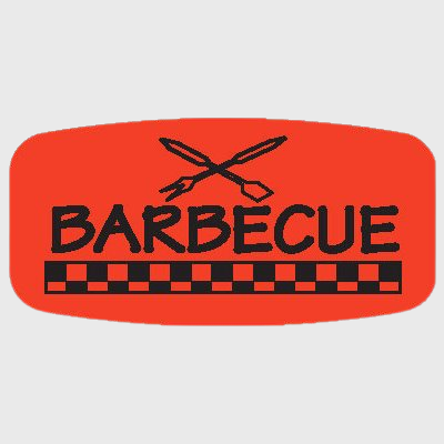 Short Oval Label Barbecue - 1,000/Roll