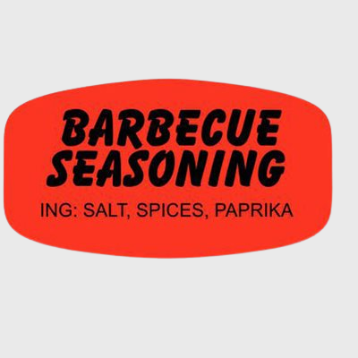Short Oval Label Barbecue Seasoning - 1,000/Roll