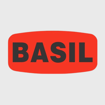 Short Oval Label Basil - 1,000/Roll