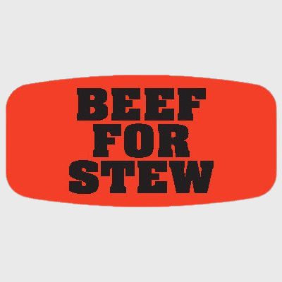 Short Oval Label Beef For Stew - 1,000/Roll