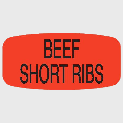 Short Oval Label Beef Short Ribs - 1,000/Roll
