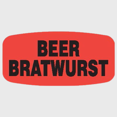 Short Oval Label Beer Bratwurst - 1,000/Roll