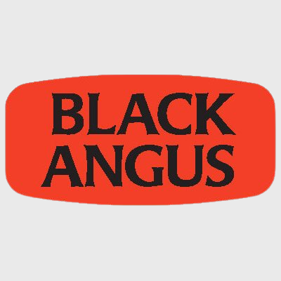 Short Oval Label Black Angus - 1,000/Roll