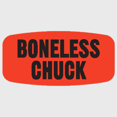Short Oval Label Boneless Chuck - 1,000/Roll