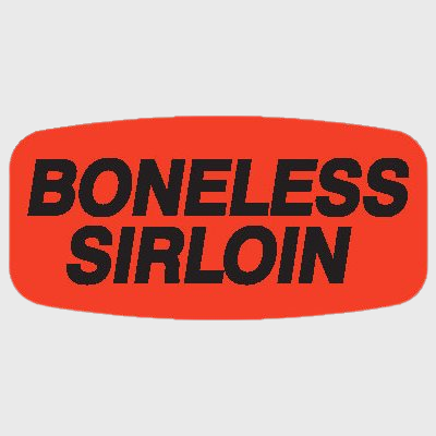 Short Oval Label Boneless Sirloin - 1,000/Roll