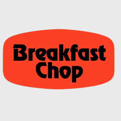 Short Oval Label Breakfast Chop - 1,000/Roll