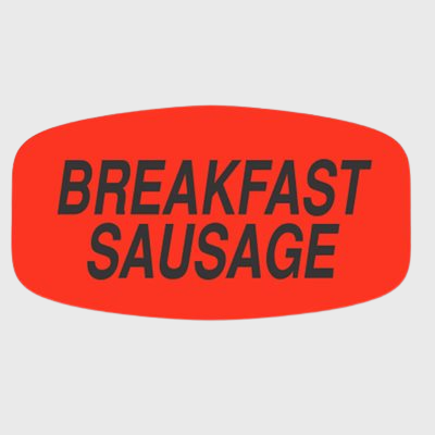 Short Oval Label Breakfast Sausage - 1,000/Roll
