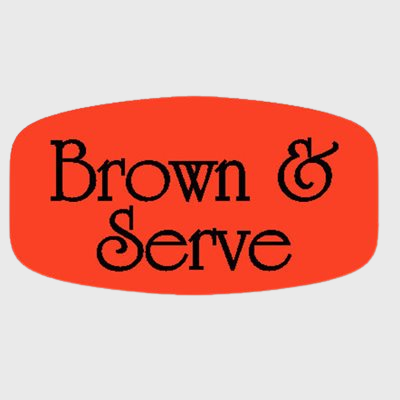 Short Oval Label Brown & Serve - 1,000/Roll