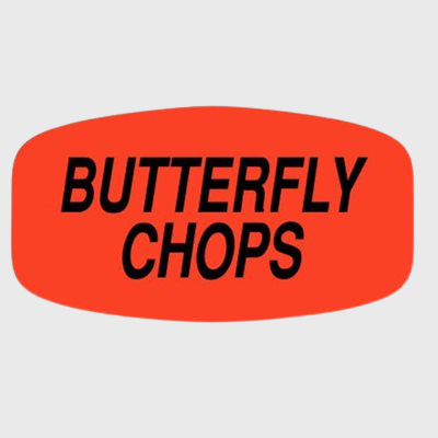 Short Oval Label Butterfly Chops - 1,000/Roll