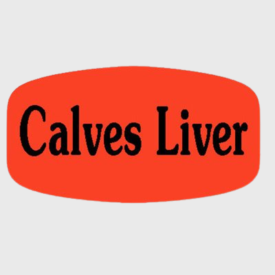 Short Oval Label Calves Liver - 1,000/Roll