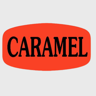 Short Oval Label Caramel - 1,000/Roll