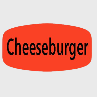 Short Oval Label Cheeseburger - 1,000/Roll