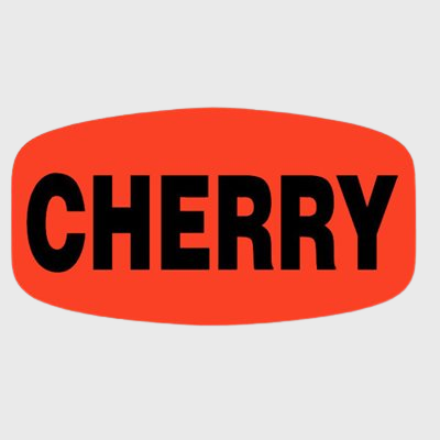 Short Oval Label Cherry - 1,000/Roll