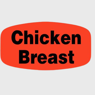 Short Oval Label Chicken Breast - 1,000/Roll