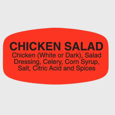 Short Oval Label Chicken Salad With Ingredients - 1,000/Roll