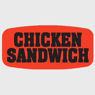 Short Oval Label Chicken Sandwich - 1,000/Roll
