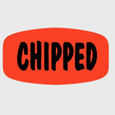 Short Oval Label Chipped - 1,000/Roll
