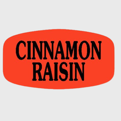 Short Oval Label Cinnamon Raisin - 1,000/Roll