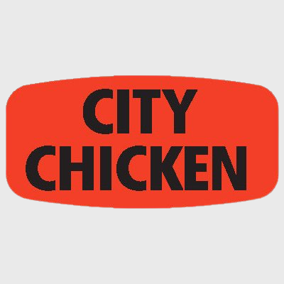Short Oval Label City Chicken - 1,000/Roll