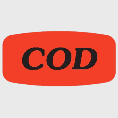 Short Oval Label COD - 1,000/Roll