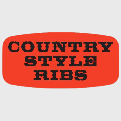 Short Oval Label Country Style Ribs - 1,000/Roll