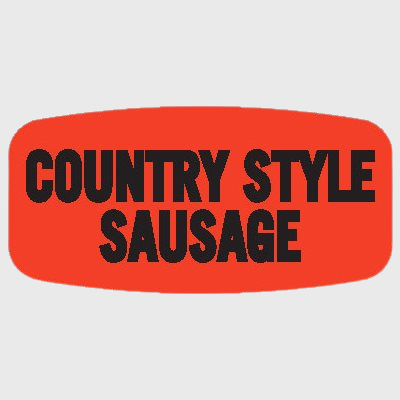 Short Oval Label Country Style Sausage - 1,000/Roll