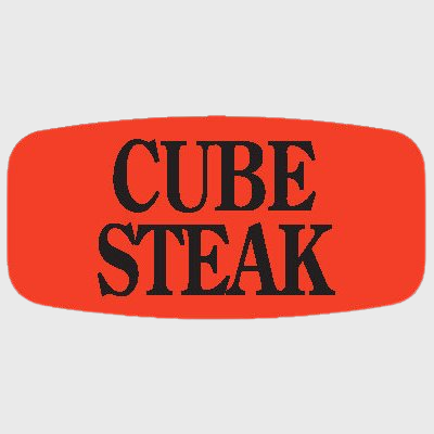 Short Oval Label Cube Steak - 1,000/Roll