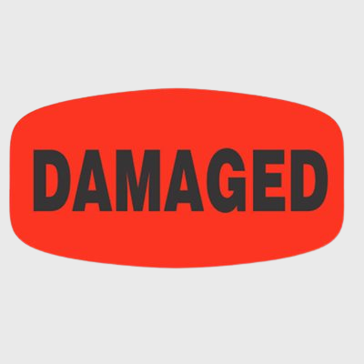 Short Oval Label Damaged - 1,000/Roll