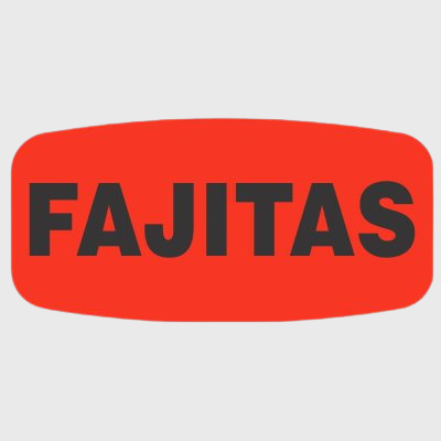 Short Oval Label Fajitas - 1,000/Roll