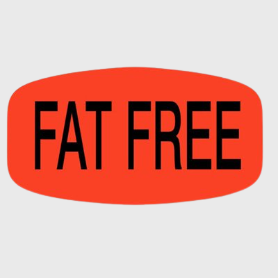 Short Oval Label Fat Free - 1,000/Roll