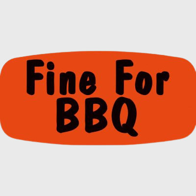 Short Oval Label Fine for BBQ - 1,000/Roll