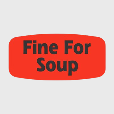 Short Oval Label Fine for Soup - 1,000/Roll