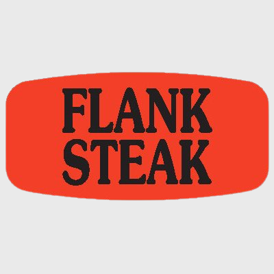 Short Oval Label Flank Steak - 1,000/Roll