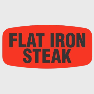 Short Oval Label Flat Iron Steak - 1,000/Roll