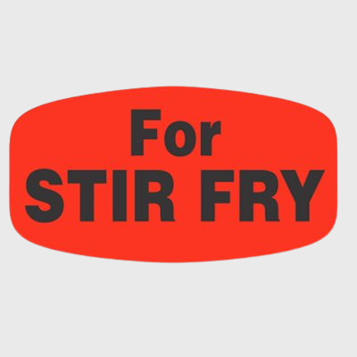 Short Oval Label For Stir Fry - 1,000/Roll