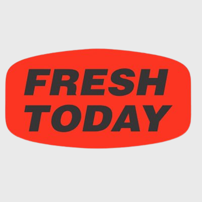 Short Oval Label Fresh Today - 1,000/Roll