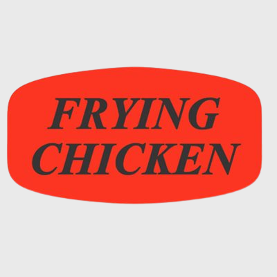 Short Oval Label Frying Chicken - 1,000/Roll
