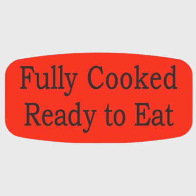 Short Oval Label Fully Cooked - Ready to Eat - 1,000/Roll