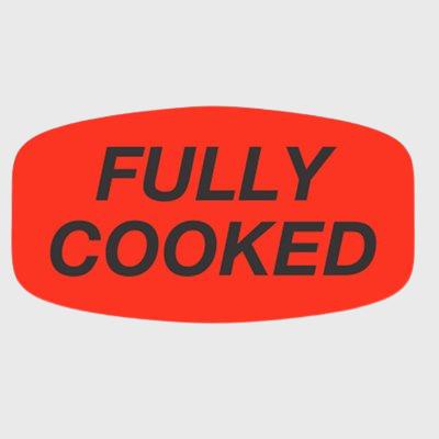 Short Oval Label Fully Cooked - 1,000/Roll