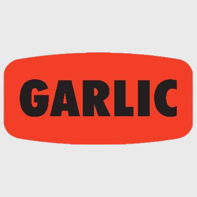 Short Oval Label Garlic - 1,000/Roll